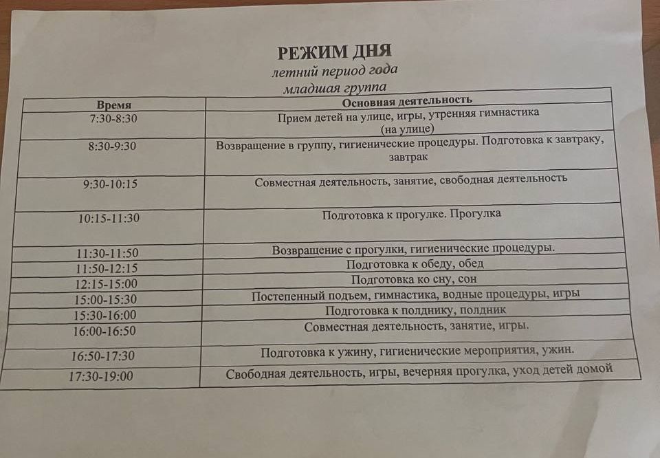 Режим дня